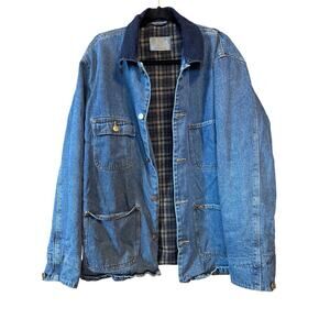 Vintage Lee Blanket Lined Cordoury Collar Denim Chore Coat Large